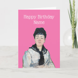 Cartão Vintage Mulher sorrindo Edouard Manet Aniversário