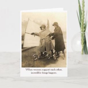 Cartão Vintage - Mulheres A Apoiarem-Se Uns Aos Outros,