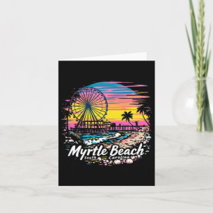 Cartão Vintage Myrtle Beach South Carolina Sunset Skyline