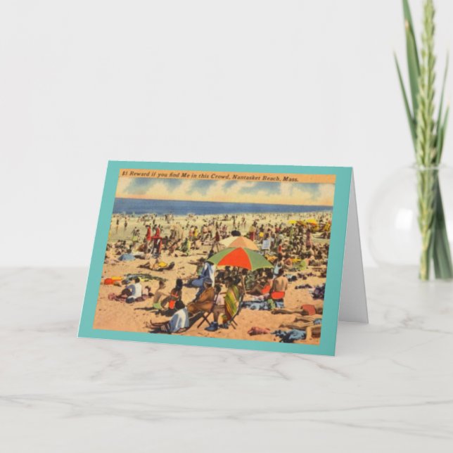Cartão Vintage Nantasket Beach, Massachusetts (Frente)