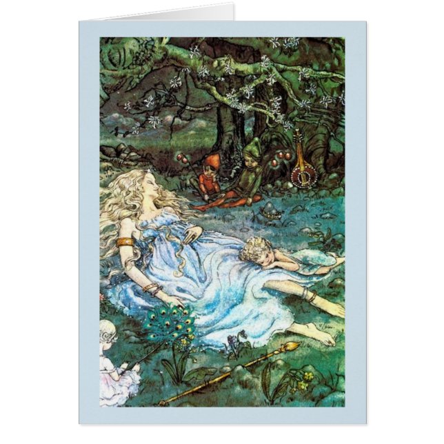 Cartão Vintage - Naptime para fadas, (Frente)