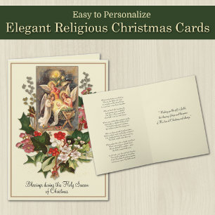 Cartão Vintage Natal católico Jesus Natividade