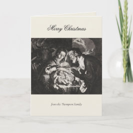 Cartão Vintage Natal Religioso Natividade Cristã