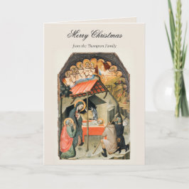 Cartão Vintage Natal Religioso Natividade Cristã