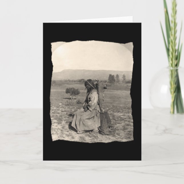 Cartão Vintage Native American Apache (Frente)