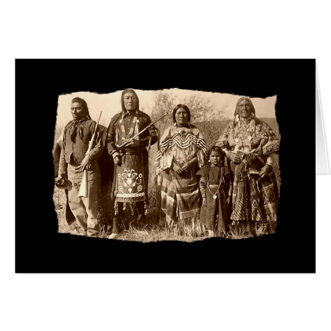 Cartão Vintage Native American Bannock (Frente Horizontal)