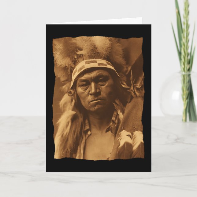 Cartão Vintage Native American Cayuse Warrior 1910 (Frente)