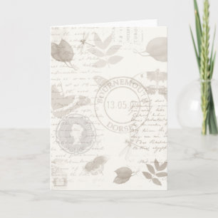 Cartão Vintage Nature Greeting Card, botanical study