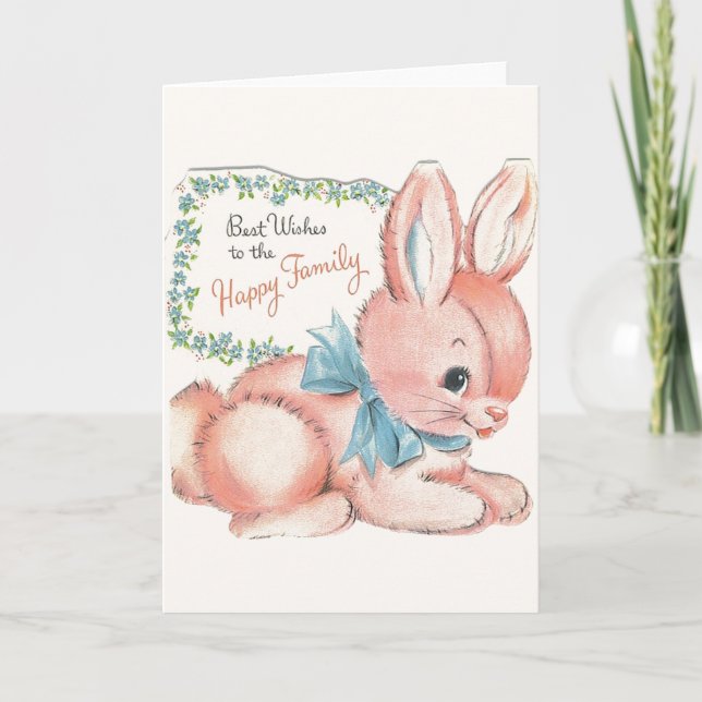 Cartão Vintage New Baby Greeting Card (Frente)