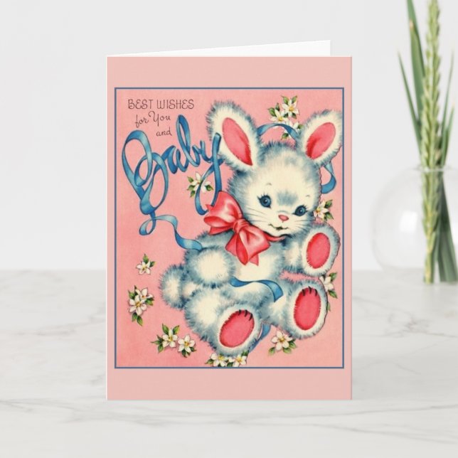 Cartão Vintage New Baby Greeting Card (Frente)