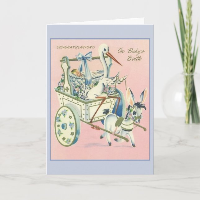 Cartão Vintage New Baby Greeting Card (Frente)