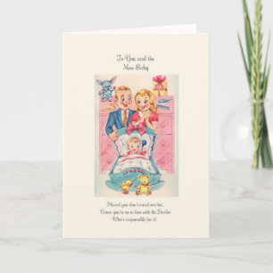 Cartão Vintage New Baby Greeting Card