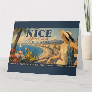 Cartão Vintage Nice Rainha Cote D'Azur