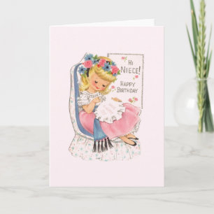 Cartão Vintage Niece Cross Stittitday Card