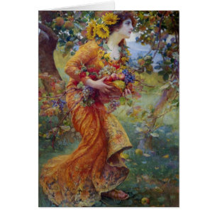 Cartão Vintage - No Pomar,