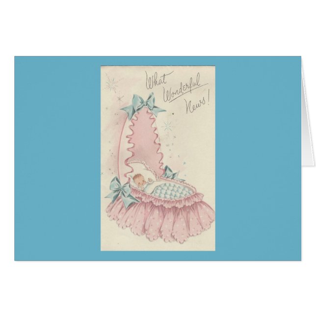 Cartão Vintage "Notícias Maravilhosas" Baby (Frente Horizontal)