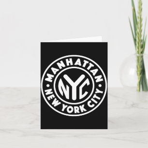 Cartão Vintage Nova York Círculo Manhattan Branco