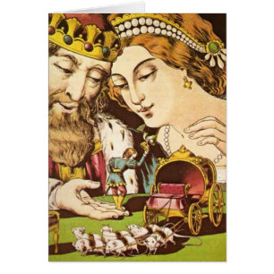 Cartão Vintage - o rei & a rainha com polegar de Tom,