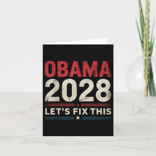 Cartão Vintage Obama 2028 Engraçado Eleição Política Patr