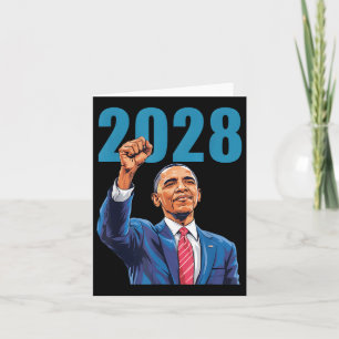 Cartão Vintage Obama 2028 Engraçado Eleição Política Patr