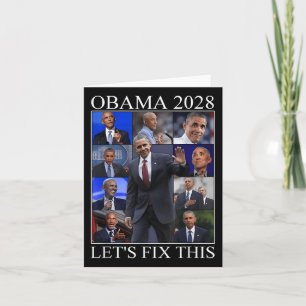 Cartão Vintage Obama 2028 Engraçado Eleição Política Patr