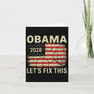 Cartão Vintage Obama 2028 Engraçado Eleição Política Patr
