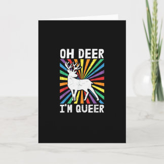 Cartão Vintage Oh Deer Estou Queer Orgulho LGBT Gay Lésbi