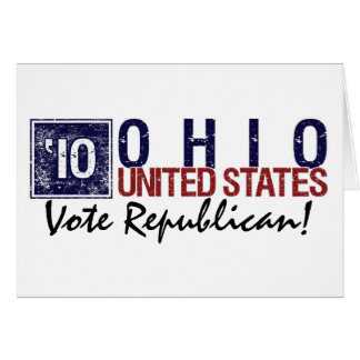 Cartão Vintage Ohio do republicano do voto em 2010 -
