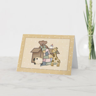 Cartão Vintage-olhando a caixa do bebê novo do vazio dos