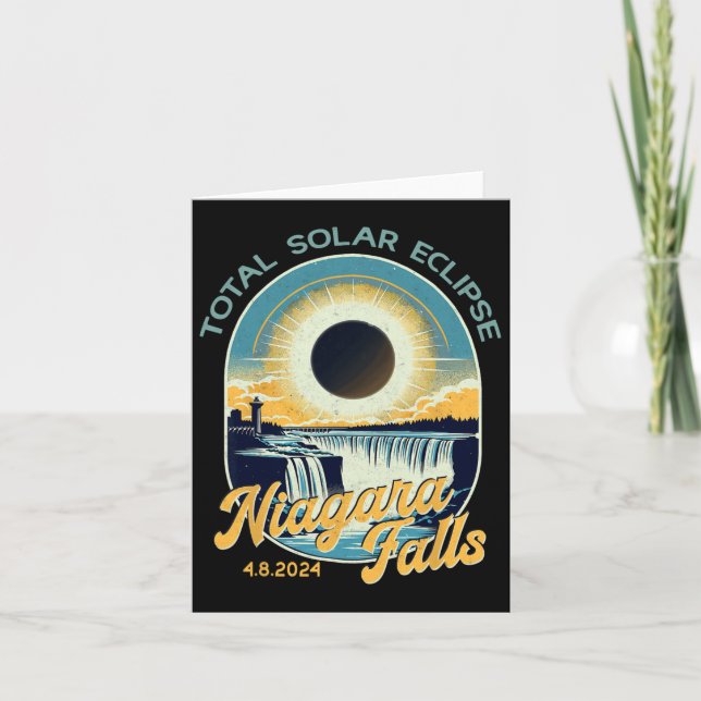 Cartão Vintage Olhar Total Eclipse Solar Niagara Cai (Frente)