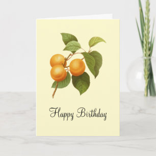 Cartão Vintage Orange Apricots Watercolor Aniversário