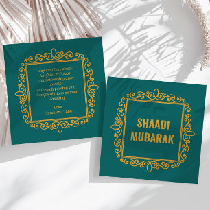 Cartão Vintage Ornate Marrom Shaadi Mubarak