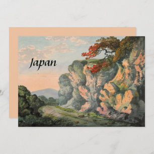 Cartão Vintage Painting of Japan Countryside Souvenir