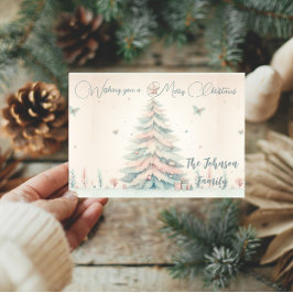 Cartão Vintage pale Feliz Natal saudação personalizada