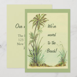 Cartão Vintage Palm Trees que mudamos para a praia
