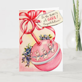 Cartão Vintage Parabéns Novo Bebê