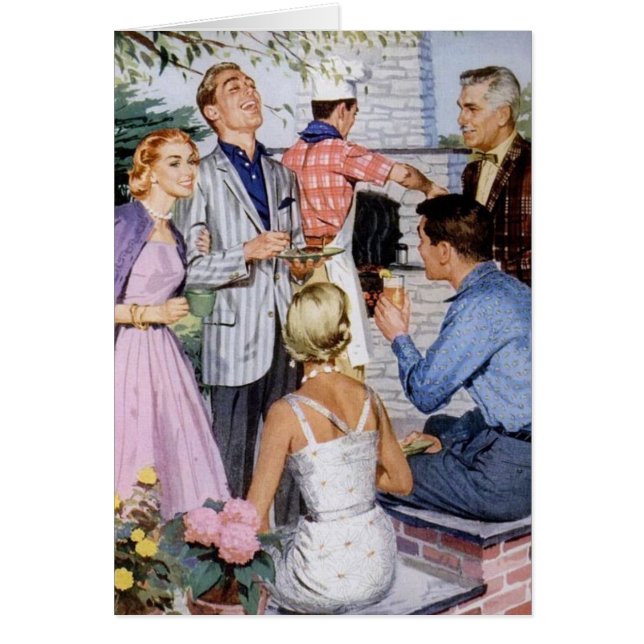 Cartão Vintage - partido retro do CHURRASCO & os (Frente)