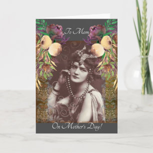 Cartão Vintage Party Girl on Victorian Tapeçaria