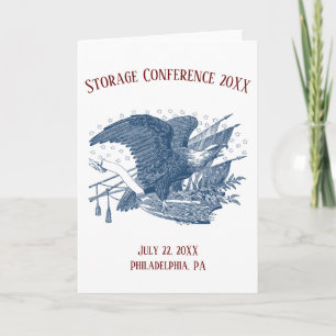 Cartão Vintage Patriotic Screaming Eagle USA Flag Arrows