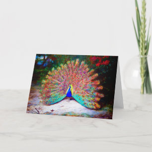 Cartão Vintage Peacock Painting