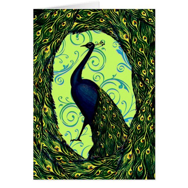 Cartão Vintage Peacock Swirl (Frente)