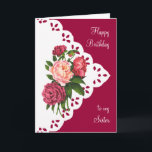 Cartão Vintage Peony Flower Sister Scripting Verse<br><div class="desc">Vintage Peony Flower para Irmã Aniversário com bela escritura "O Senhor abençoa-te e mantém-te; o Senhor faz-lhe brilhar,  e ser gracioso para ti; O Senhor levanta-te o Seu rosto sobre ti,  e dá-te paz." Números 6:22-27</div>