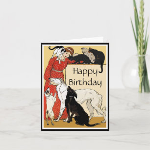 Cartão Vintage Pet Lover Birthday
