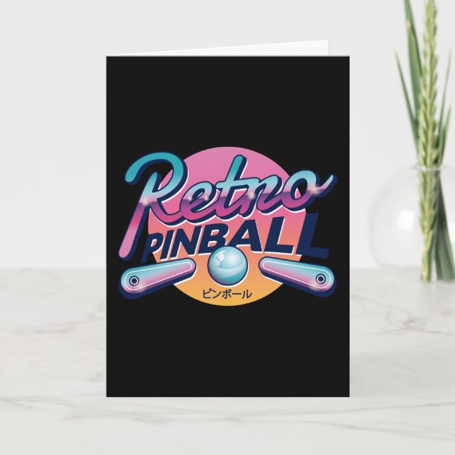 Cartão Vintage PINBALL (Frente)