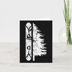 Cartão Vintage Pine Snowboard Gift 1