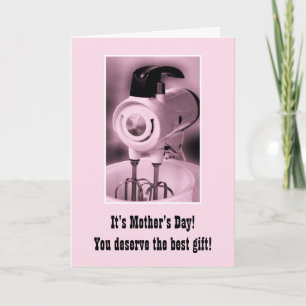 Cartão Vintage Pink Mixer Happy Mother's Day Humor