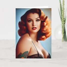 Cartão Vintage Pinup Birthday