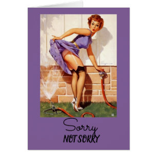 Cartão Vintage Pinup, desculpe não ter se sentido mal ho