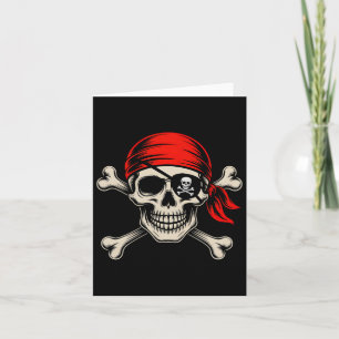 Cartão Vintage Pirate Halloween Skull Ndana Men Adolescen