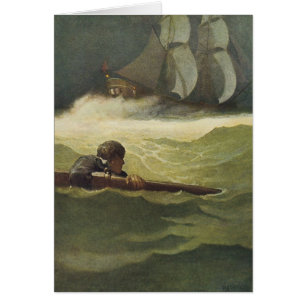 Cartão Vintage Pirates, destroço do Pacto pelo NC Wyeth